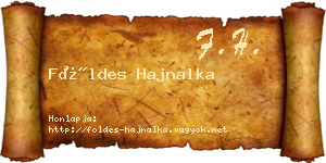 Földes Hajnalka névjegykártya