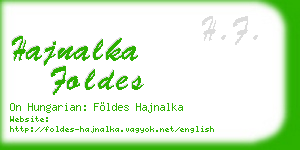 hajnalka foldes business card